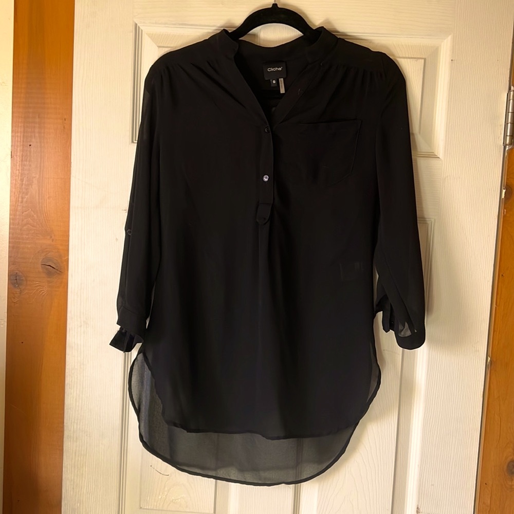 Sheer Black Long Sleeve Top